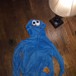 Seasame Street Cookie Monster Adult Onsie